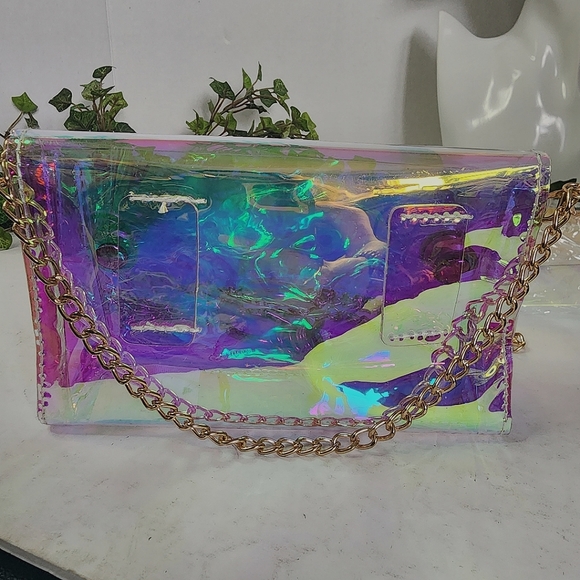 PVC Holographic Fannypack Crossbody Bag Purse - Picture 5 of 9